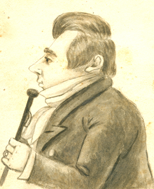 A caricature of Joseph Smith.
