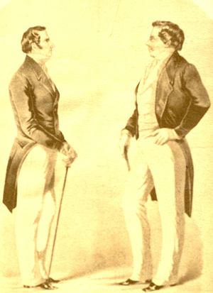 A drawing of Hyrum Smith and Joseph Smith.